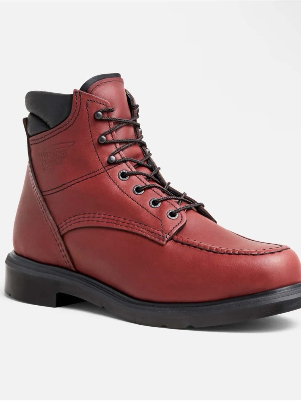 Red Wing SUPERSOLE® Men's 6-inch Soft Toe Boot # 202 burgundy red leather NEW